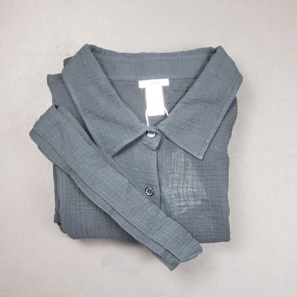 Andie Swim The Corvo Button-Up Cover-Up Shirt Women's XXL Black Cotton Gauze NWT - Picture 16 of 16